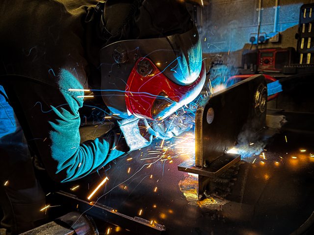 Welding in the Robustrack workshop